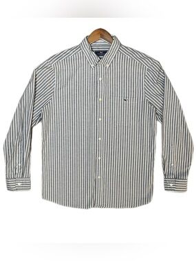Vineyard Vines Gray and White Vertical Stripe Button-Down Shirt